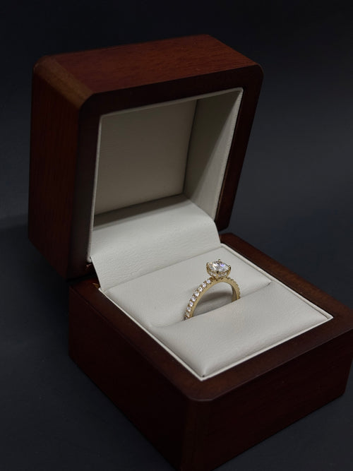 Anillo Oro Amarillo 14k - 0.92ct Brillante de Laboratio