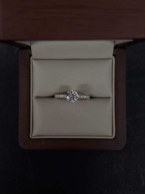 Anillo Oro Amarillo 14k - 0.78 ct Brillante de Laboratio
