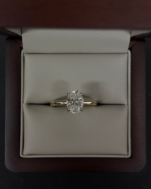 Anillo Oro Amarillo 14k - 1.51ct Brillante de Laboratio con Certificado IGI