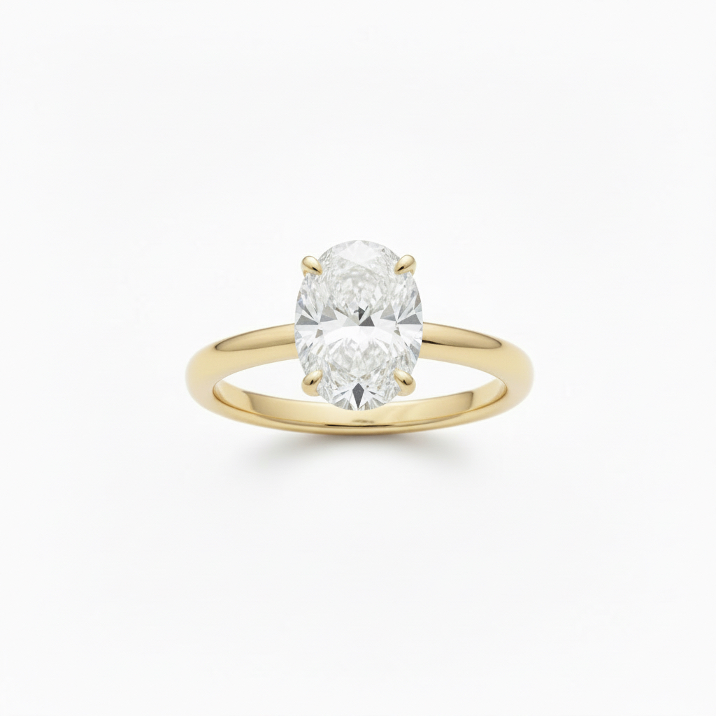Anillo Oro Amarillo 14k - 1.51ct Brillante de Laboratio con Certificado IGI