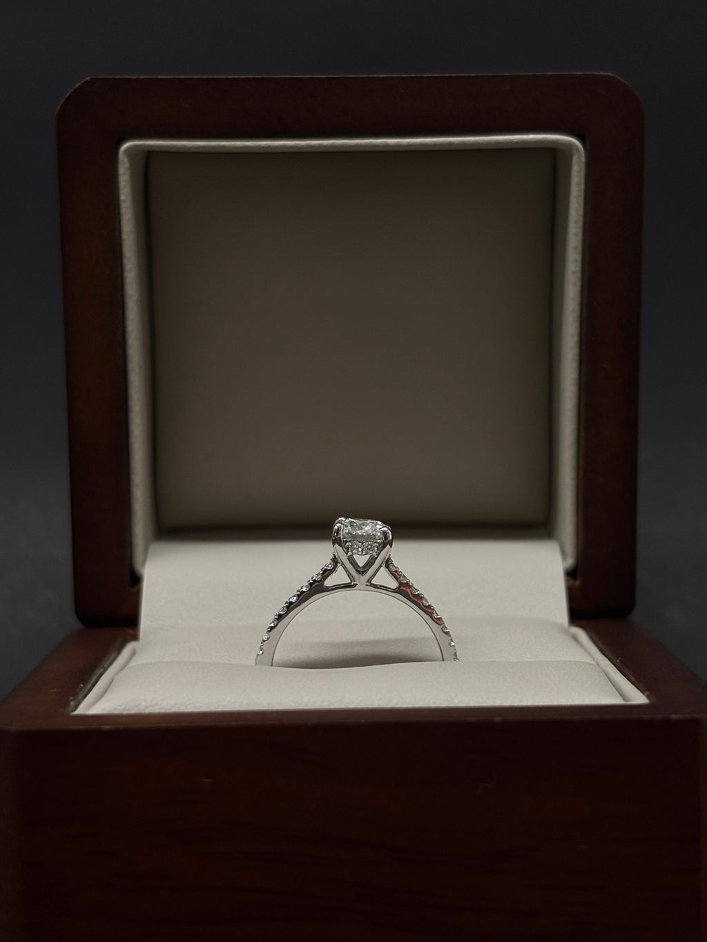 Anillo Oro Blanco 14k - 0.78 ct Brillante de Laboratio