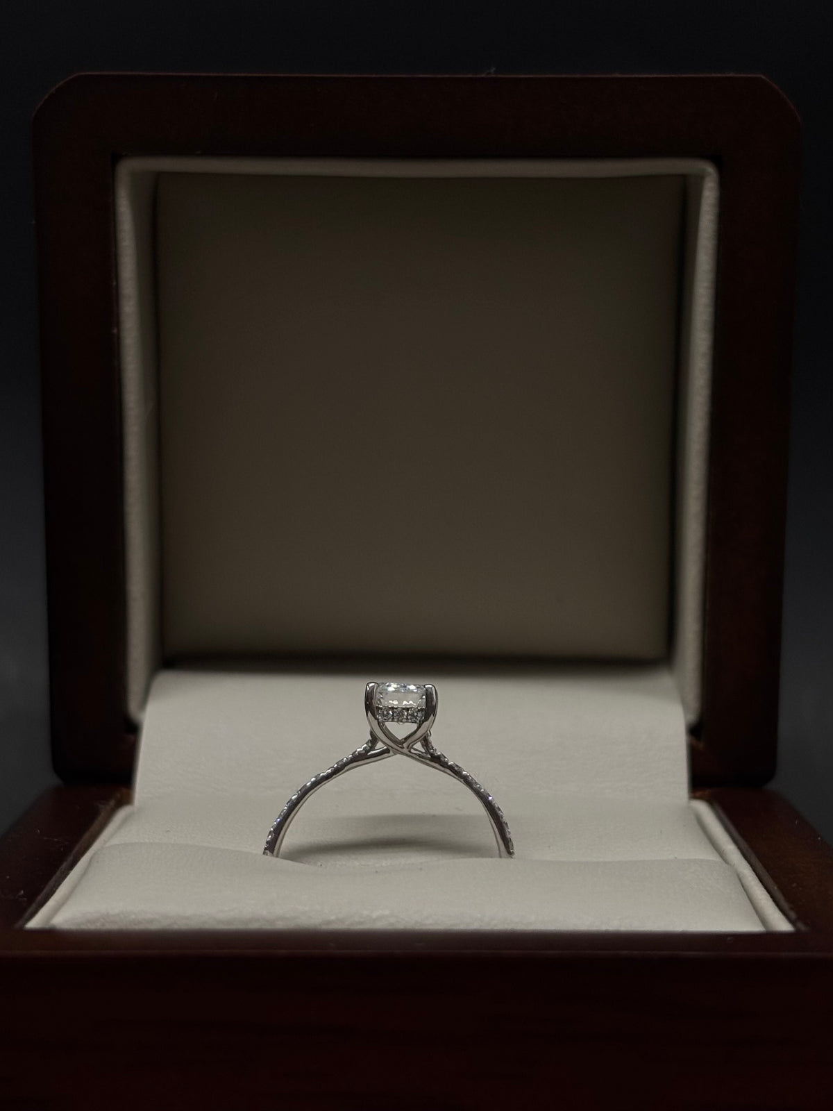Anillo Oro Blanco 14k - 1.10ct Brillante de Laboratio