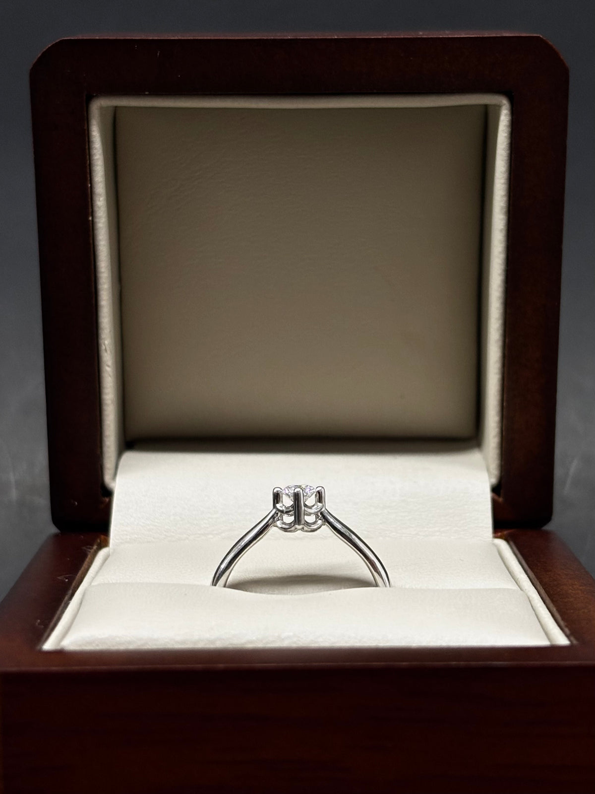 Anillo Oro Blanco 18k - 0.20ct Brillante Natural