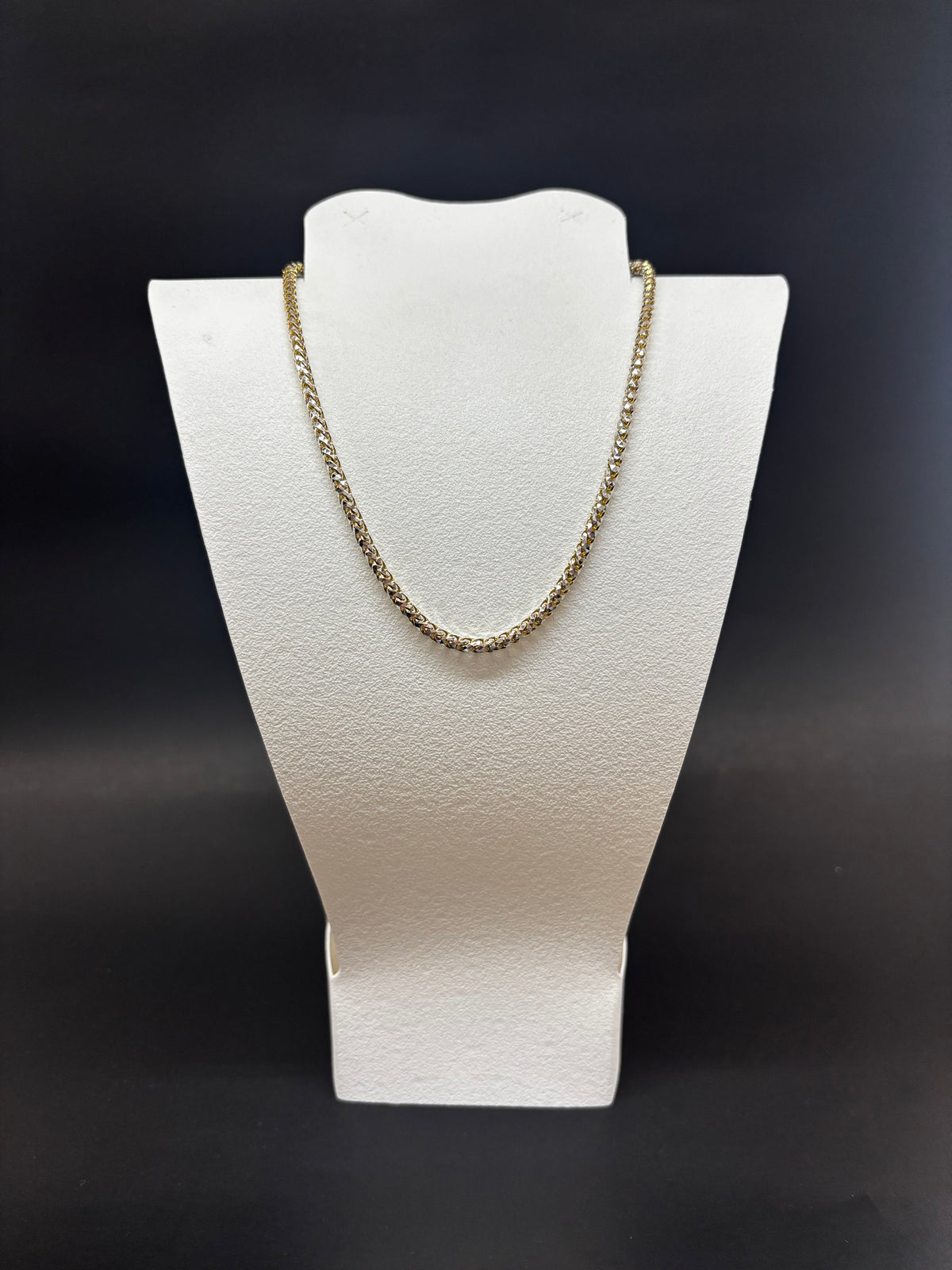 Cadena Tejido Franco Oro Italiano 10k 25.3g