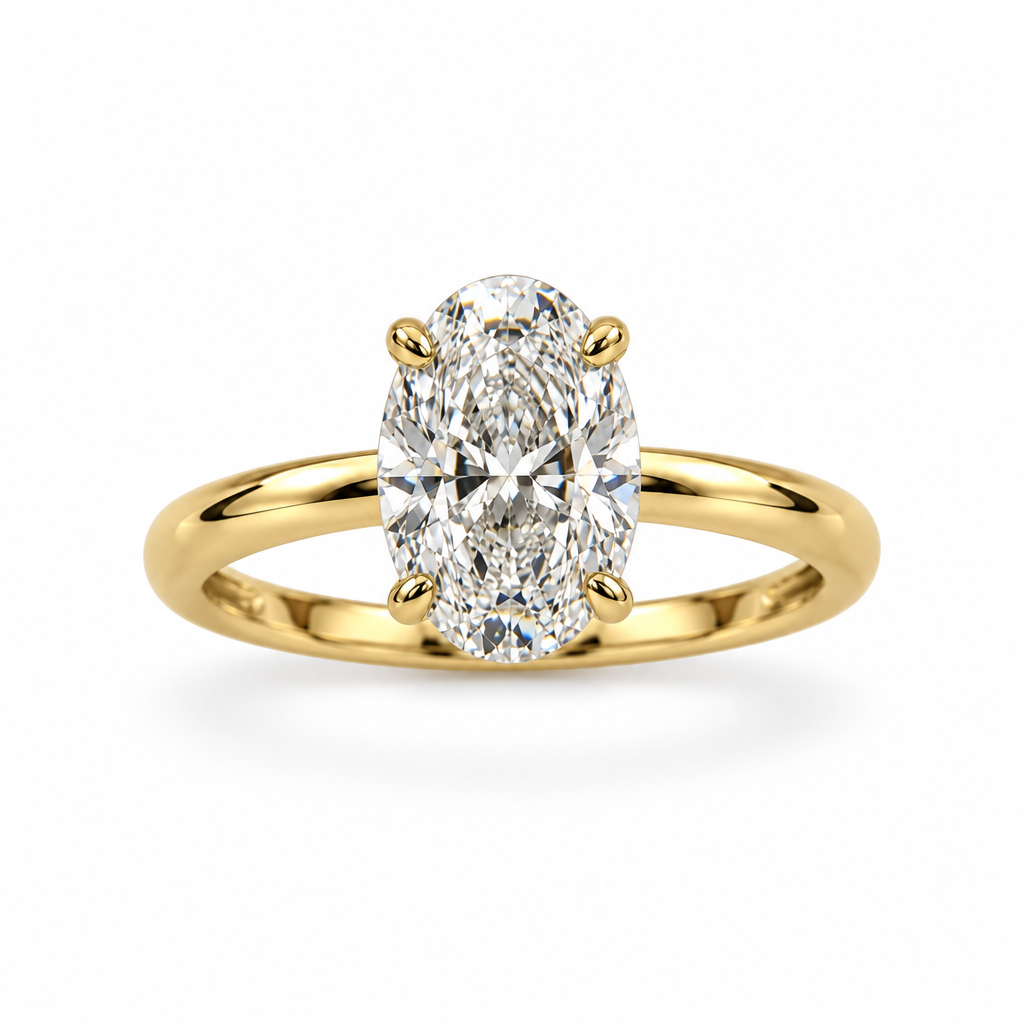 Anillo inclinado hacia arriba sobre fondo blanco